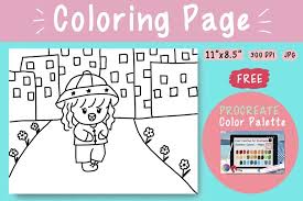 Create and share color palettes for your ui, and measure the accessibility of any color combination. Coloring Page Cute Girl Walking In Town 1307724 Coloring Pages Design Bundles