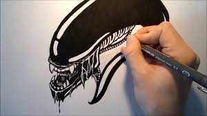378x302 goats head clipart easy draw. How To Draw A Xenomorph Alien Head Youtube