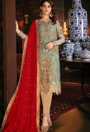 Sea Green Georgette Fancy Designer Salwar Kameez In 2020 Chiffon Collection Pakistani Dress Design Pakistani Outfits