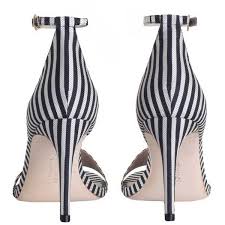Black And White Striped Shoes Heels Zimmermann Printed Strap Sandal 260 Liked On Polyvore Featuring Shoes Sandals Heeled Sandals Sandals Heels White High Heel Shoes Fashion Shoes Sandals