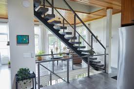 Wood and glass staircase for inside of the home. Steel Stairs Prefabricated Diy Metal Stairs Viewrail
