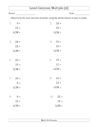 The Least Common Multiples Of Numbers To 25 From Prime Factors With Lcm S Not Equal To Numbers Or Least Common Multiple Common Multiples Factors And Multiples