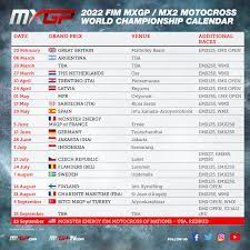 2022 Motocross Schedule 2022 Calendar: Fim Motocross World Championship | Mxgp
