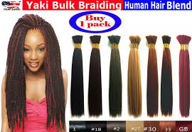The quality of the braiding hair is premium and tangle free. Buy Ecowboy Yaki Blend One Pack 2 Dark Brown Yaki Bulk Braiding Hair Human Hair Blend Braids Hair Extensions For Twists Hot Selling Length 18 1 Pack 100g Color 2 Dark Brown