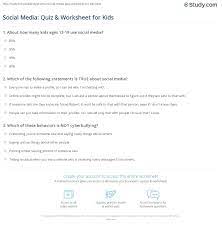 Discover volunteer, research and support in your local area. Social Media Quiz Worksheet For Kids Study Com