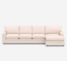 The exceptional versatility of our pearce collection lets you create an intimate conversation area or an expansive seating arrangement. Pearce Square Arm Upholstered Sofa Double Wide Chaise Sectional Pottery Barn
