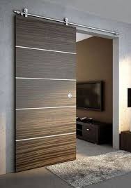 Interior Wood Barn Door With Staniless Steel Track Skafferi Med Skjutdorr Fonster Och Dorrar Interiorer