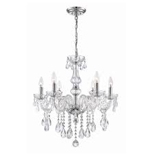 Deamber Collection 6 Light Chrome Chandelier The Home Depot Canada Chrome Chandeliers Crystal Chandelier Kitchen Ceiling Lights