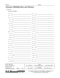Interactive online math practice for 4000+ skills. Multiplying And Dividing Integers Edboost