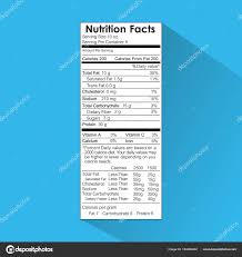 nutrition facts food label information healthy stock