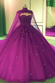 Purple Wedding Dress Ball Gown In 2020 Ball Gowns Ball Gown Wedding Dress Cape Wedding Dress