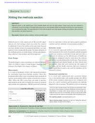 A research analysis is a study used to understand current situations and to provide solutions to occurring problems in a specific area of the community. Pdf Writing The Methods Section