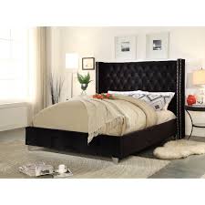 Baxton studio sherilyn velvet upholstered platform bed in light grey. Overstock Com Online Shopping Bedding Furniture Electronics Jewelry Clothing More Black Velvet Bed Black Upholstered Bed Velvet Upholstered Bed