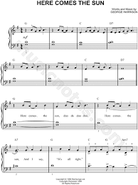 The Beatles Here Comes The Sun Sheet Music Easy Piano In G Major Transposable Download Print Clarinet Sheet Music Easy Piano Sheet Music Piano Sheet Music