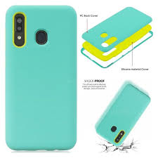Matte Pc Silicone Shockproof Phone Back Cover Case For Samsung Galaxy A40 Baby Blue Galaxy A40 Cases Guuds Case Cover Case Samsung