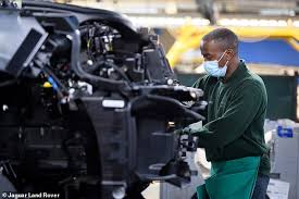 First Jaguar Land Rover Car Drives Off The Production Line During Lockdown This Is Money
