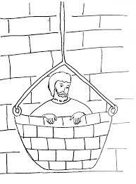 Bible Story Coloring Page For Saul Paul Escapes In A Basket Bible Coloring Pages Barnabas In The Bible Coloring Pages