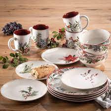 Christmas cooking tacky christmas xmas dinner christmas bells christmas deco christmas pomander balls are a colonial american christmas tradition, and my mother had us make them for. American Atelier Winter Floral Porcelain 16 Piece Dinnerware Set Sam S Club