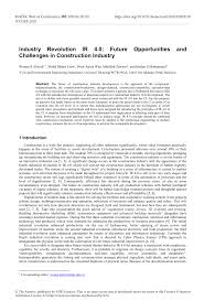 Sertai pertandingan drone edu challenge ir 4.0 !! Pdf Industry Revolution Ir 4 0 Future Opportunities And Challenges In Construction Industry