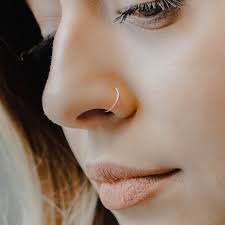 Ultra Thin 24g Rose Gold Fill Nose Ring Hoop 7mm 8mm Adjustable 24 Gauge Hoop Delicate Snug Fit Pierc Nose Piercing Hoop Nose Piercing Jewelry Faux Nose Ring