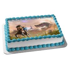 A summer of cake baking, won't change since birthdays will remain the same! The Legend Of Zelda Breath Of The Wild Edible Cake Topper Image Abpid0 A Birthday Place