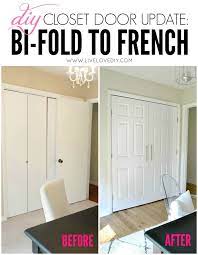 Diy Closet Door Update How To Update Your Old Bi Fold Doors To Modern French Doors Such An Easy Update Diy Closet Doors Home Remodeling Home