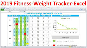 Fitness Tracker And Weight Loss Tracker For 2019 Workout Planner Weight Tracker Excel Template