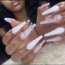 Pin By Jala Edmonds On N A I L S Long Acrylic Nails Coffin White Acrylic Nails Bling Acrylic Nails