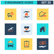 These can be used in website landing page, mobile app, graphic design projects, brochures, posters etc. Insurance Square Icons Set Nohat Free For Designer