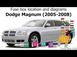 Fuse panel layout diagram parts: Fuse Box Location And Diagrams Dodge Magnum 2005 2008 Youtube