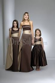 Hot Seller Brown Satin Bridesmaid Dress With Golden Sash Satin Bridesmaid Dresses Bridesmaid Dresses Unique Bridesmaid Dresses