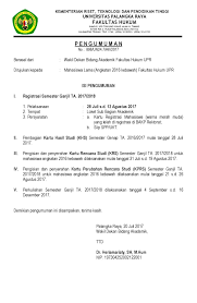 Akademik data mahasiswa program studi di lingkungan fakultas pertanian upr semester ganjil 2019 2020 download. As Hukum Universitas Palangka Raya Fakult