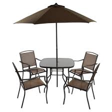 Set Up The 6 Pc Glass And Sling Patio Dining Set And You 39 Re Ready For Family And Friends To Patio Dining Set Patio Furniture Sets Patio Set With Umbrella
