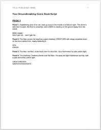 Graphic novels have become an increasingly large part of mainstream culture in the past decade. Free Comic Book Script Template Kenny Porter