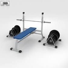 Weight Bench With Weights 3d Model Ad Bench Weight Model Weights Weight Benches 3d Model Model