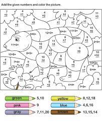 It is a fun way for first graders to practice adding numbers within 20. Color By Number Addition Best Coloring Pages For Kids Math Coloring Worksheets Math Coloring 3rd Grade Math Worksheets