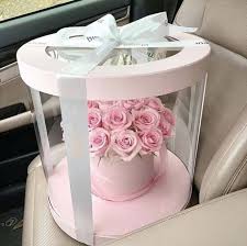 Wholesale Large Clear Plastic Preserved Bouquet Round Gift Paper Cardboard Packaging Luxury Flower Box Buy Flo Flower Box Gift Flower Gift Ideas Flower Boxes