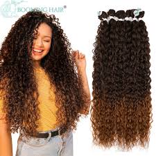 Frelyn deep wave bundles curly synthetic hair weave extensions 4 bundles black color high… so you can totally buy synthetic hair to replace human hair. Buy Kinky Curly Hair Bundles Synthetic Hair Extensions Blonde Two Tone Color Hair Weave Bundles 3bundle 100g For Women Free Shipping Cicig