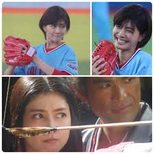 前天（5/28）內田有紀在明治神宮球場擔任開球嘉賓，甜美有少女感的笑容超迷人。讓兵長想起《軍師官兵衛》濃姬射箭這一幕。