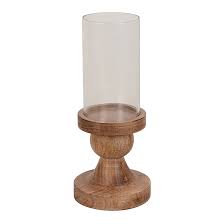 Mikasa diamond fire glass 6 point star 5 votive candle holder new in box qq254. Allen Roth Candle Holder 14 In X 5 75 In Wood And Glass Jj 18 78883 Rona