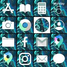 Aesthetic pastel teal with stars popsockets grip and stand for phones and tablets Ios14 Aesthetic App Icon Themes