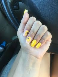 They cover most of the nail plate (refer to parts of the nail) and are fairly hardy the term acrylic nails is now widely used to describe all manner of false nails including fiber, silk and gel nails. Yellow Short Coffin Shaped Acrylics With Sunflowers Acrylic Nails Yellow Acrylic Nails Coffin Short Acrylic Nails Stiletto