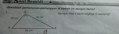 200.000 x 100 = 40 %. Berapa Nilai X Pada Segitiga Di Atas No 1 Brainly Co Id