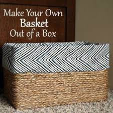 Make Your Own Basket Out Of A Box Living Well Mom Twine Diy Diy Rope Basket Diy Storage Boxes