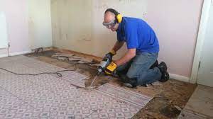 Titan Sds With A 80mm Cranked Tile Chisel Removing A Kitchen Floor Ttb278sds Ttb279sds Youtube
