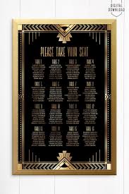 gatsby wedding seating chart printable seating chart art