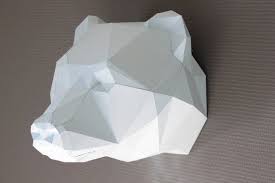 Paper Trophy Faux Taxidermy Bear Polar Bear Paper Diy Kit Etsy Kit De Bricolage Papercraft Bricolage Papier