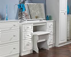 White wooden bedroom vanity sets makeup table with oval led light mirror and stool. Deeside White Gloss And Crystal Double Dressing Table Frances Hunt