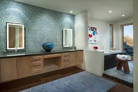 Free shipping on orders over $99. Master Bath With Glass Pebble Back Splash And Floating Vanity Contemporary Bathroom Phoenix By Janet Brooks Design Houzz