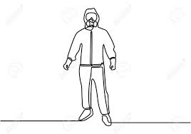 Construction worker wearing safety harness and safety line. One Line Drawing Art Of Standing Doctor Wearing Safety Suit To Royalty Free Cliparts Vectors And Stock Illustration Image 147321687